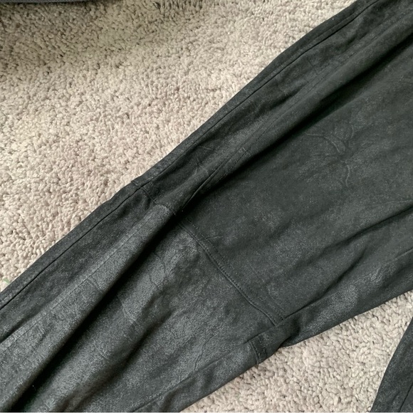 Free People Midnight Vegan Suede Skinny Pant High Rise Black Faux Leggings - Picture 4 of 12